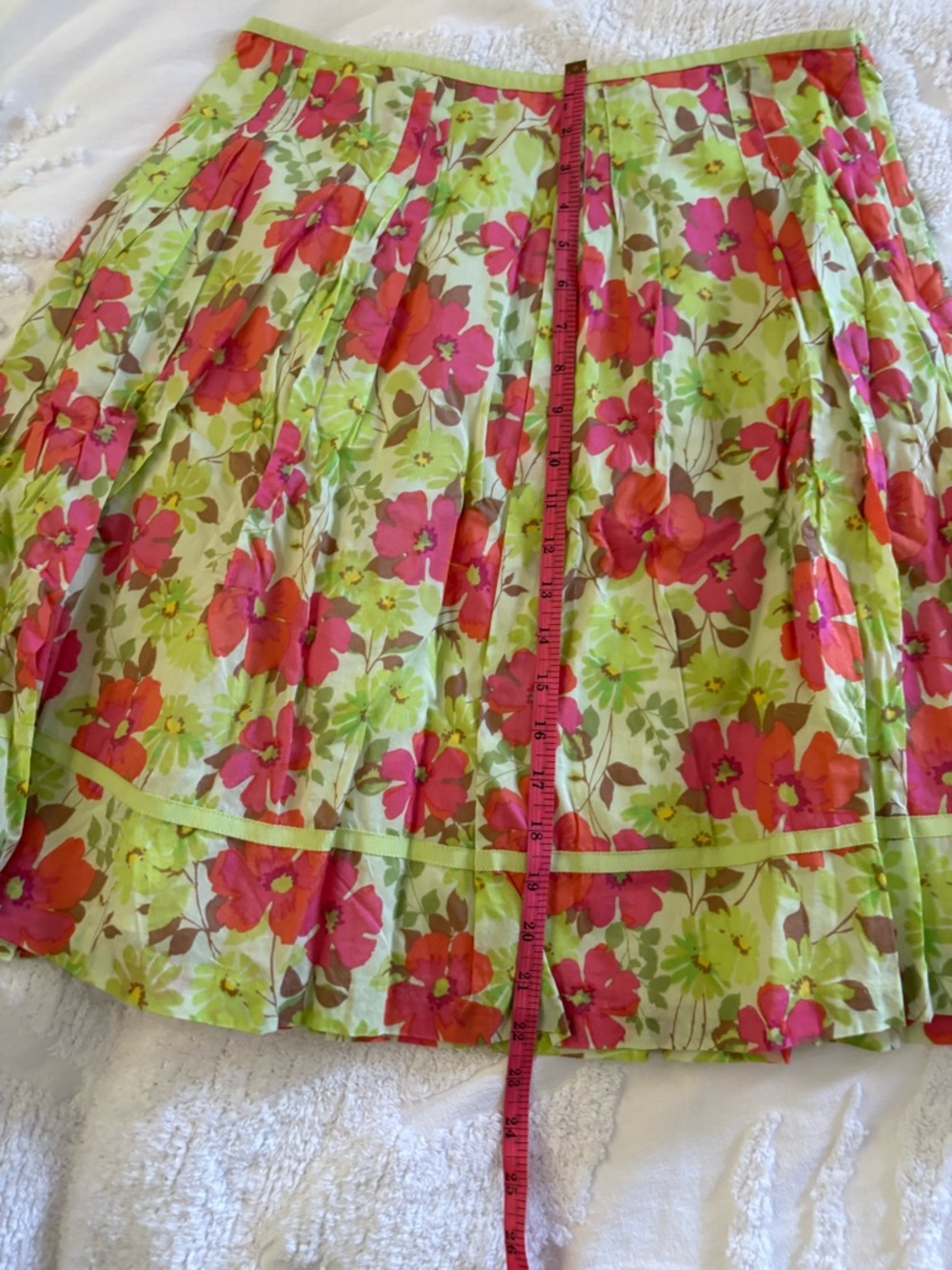 Liz Claiborne Bright Floral Circle Skirt in Lime & Pink - Picture 16 of 16